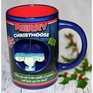 National Lampoons Christmas Vacation Merry Christmoose Spinning Moose Mug VTG